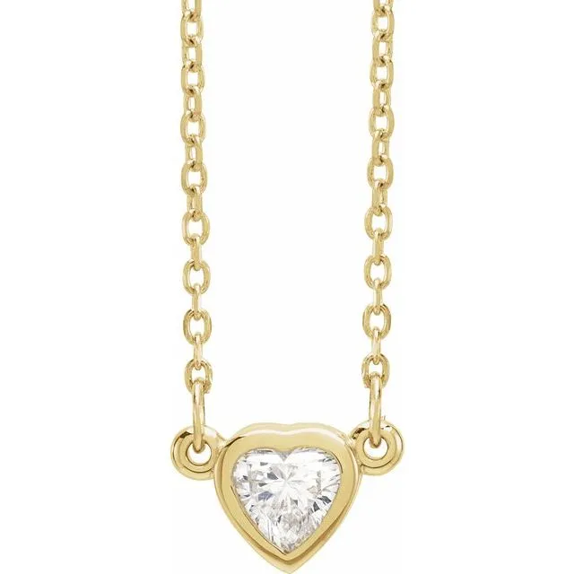 Natural Diamond Heart Necklace