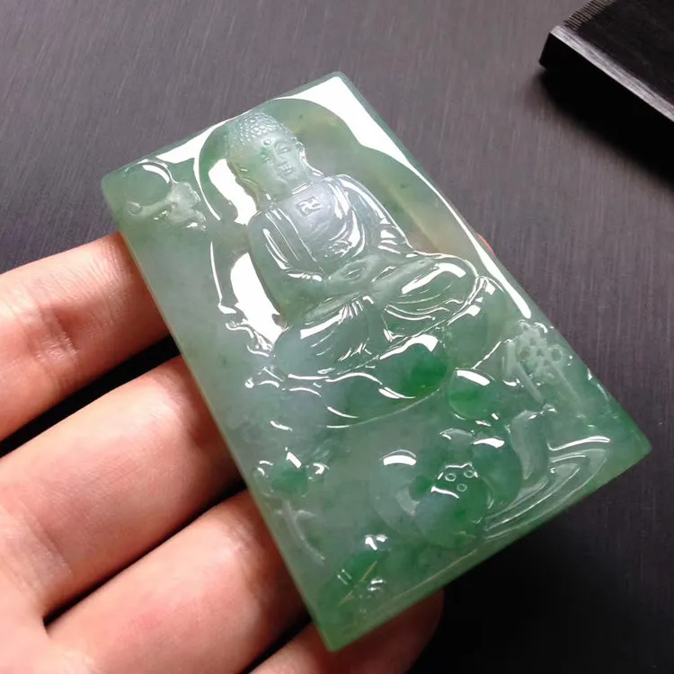 Natural Jade Pendant Jadeite Buddha Pendant PT525