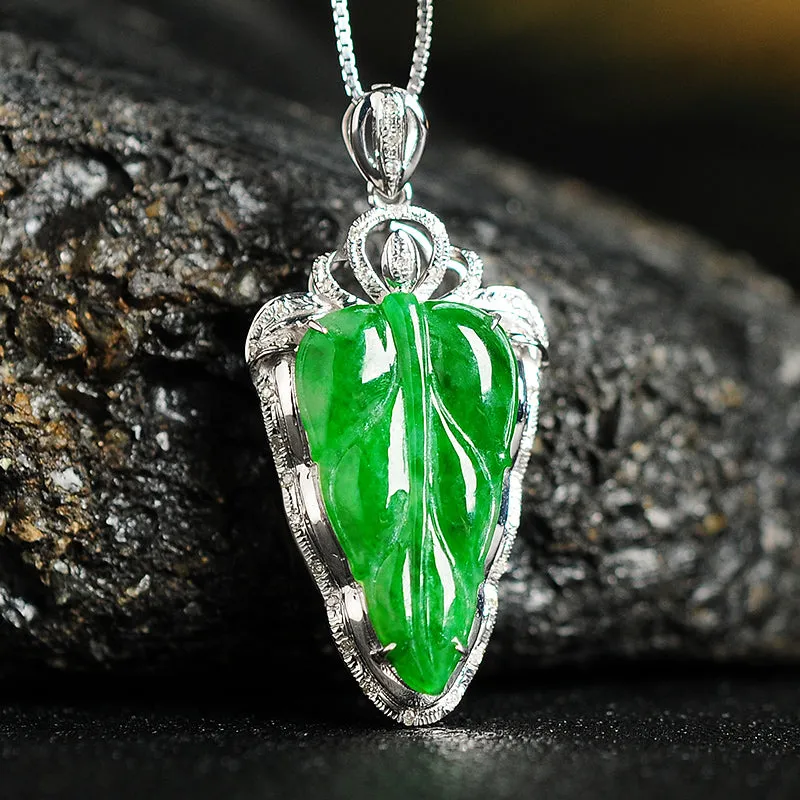 Natural Jade Pendant Jadeite Gold Pendant PT75