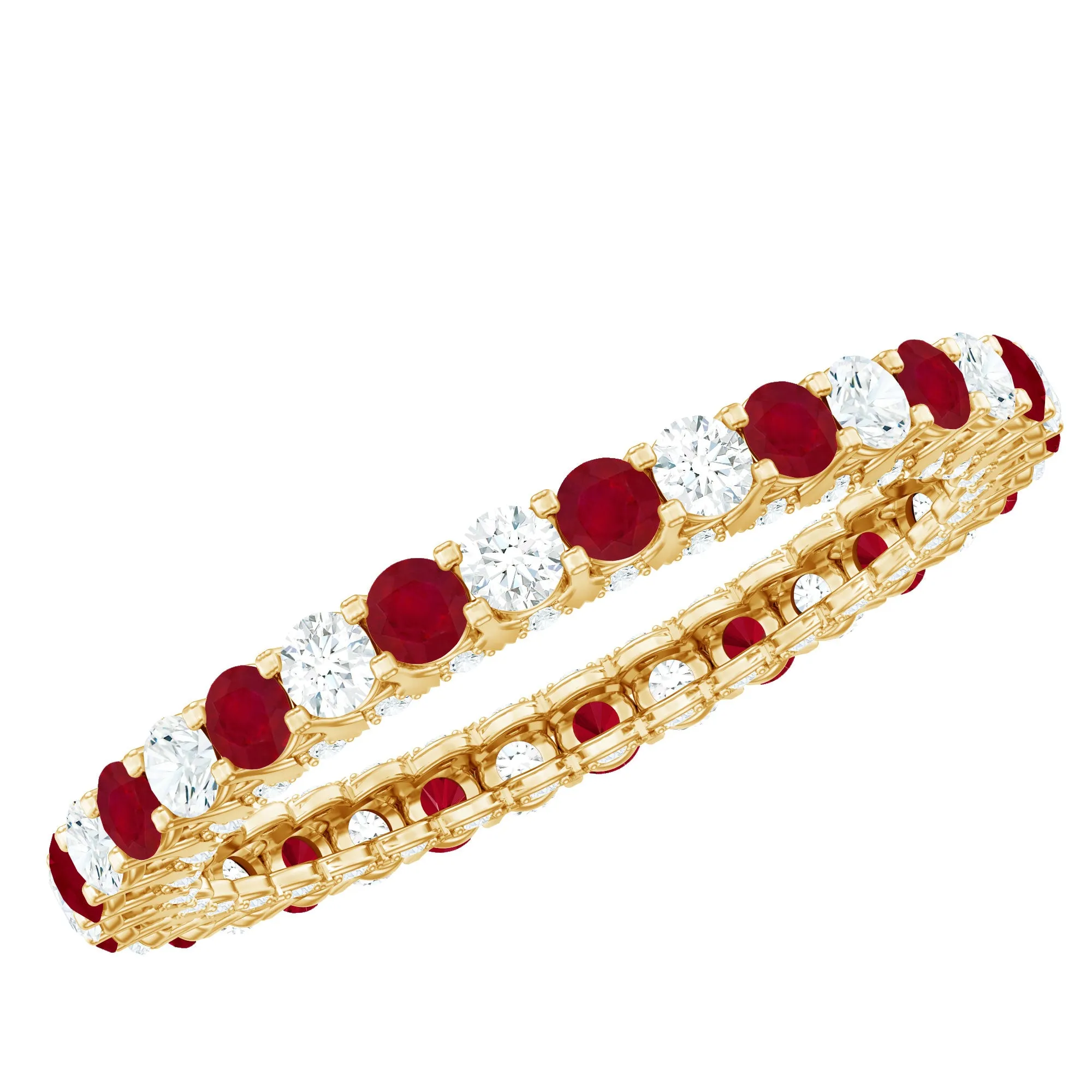 Natural Ruby and Diamond Full Eternity Ring