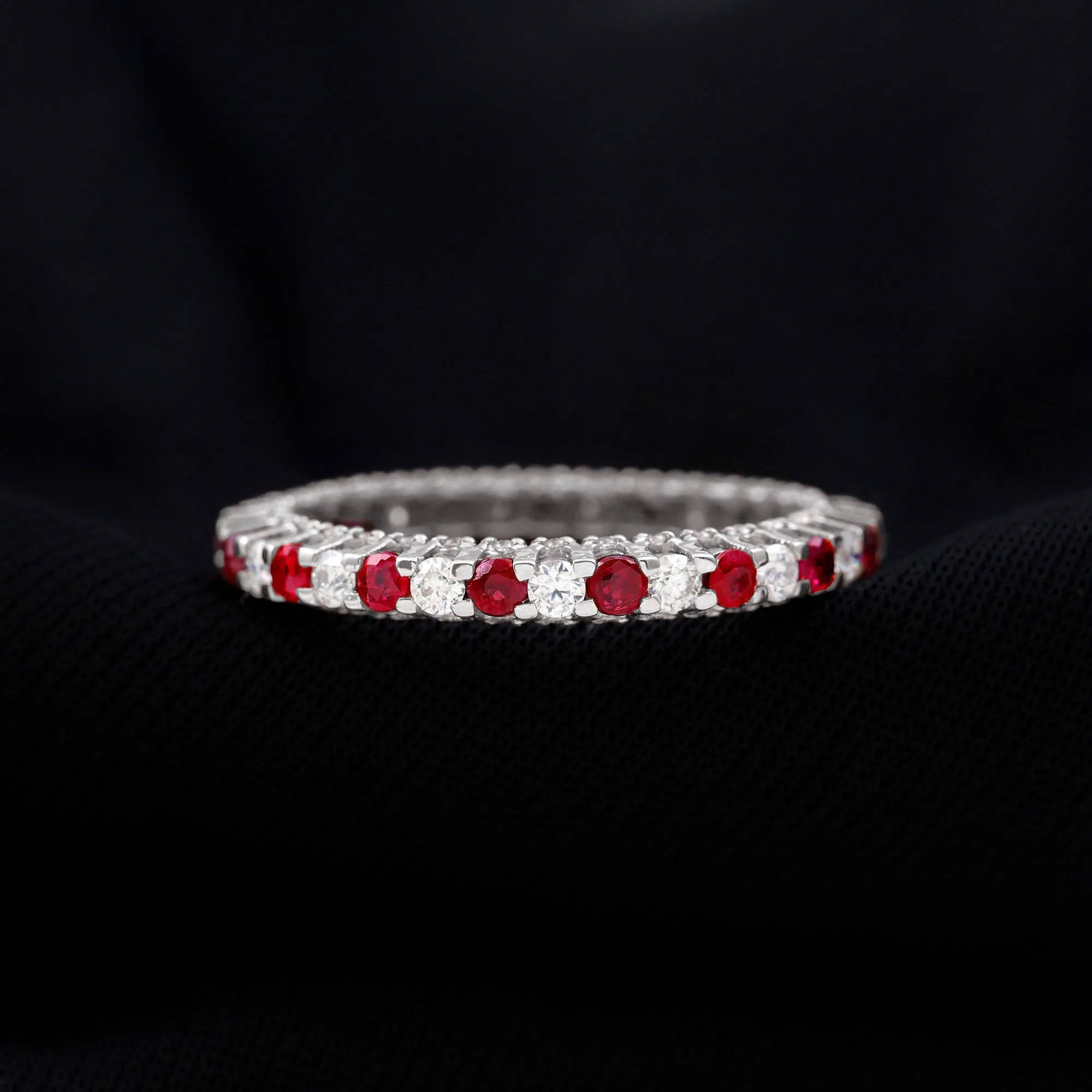 Natural Ruby and Diamond Full Eternity Ring