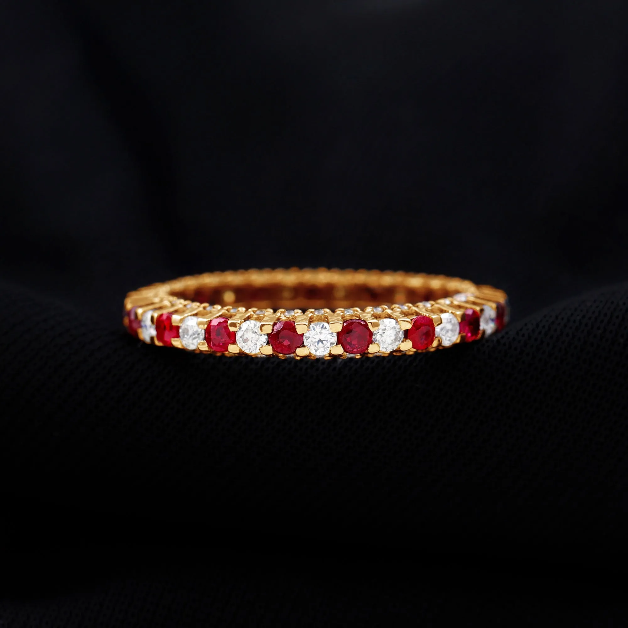 Natural Ruby and Diamond Full Eternity Ring