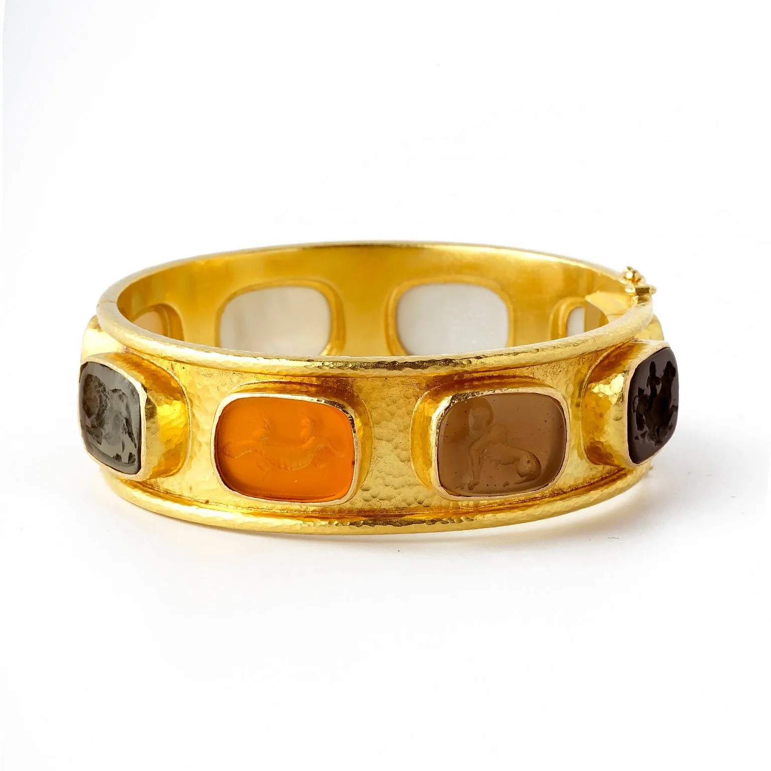 Neutral 'Antique Animals' Flat Narrow Bangle