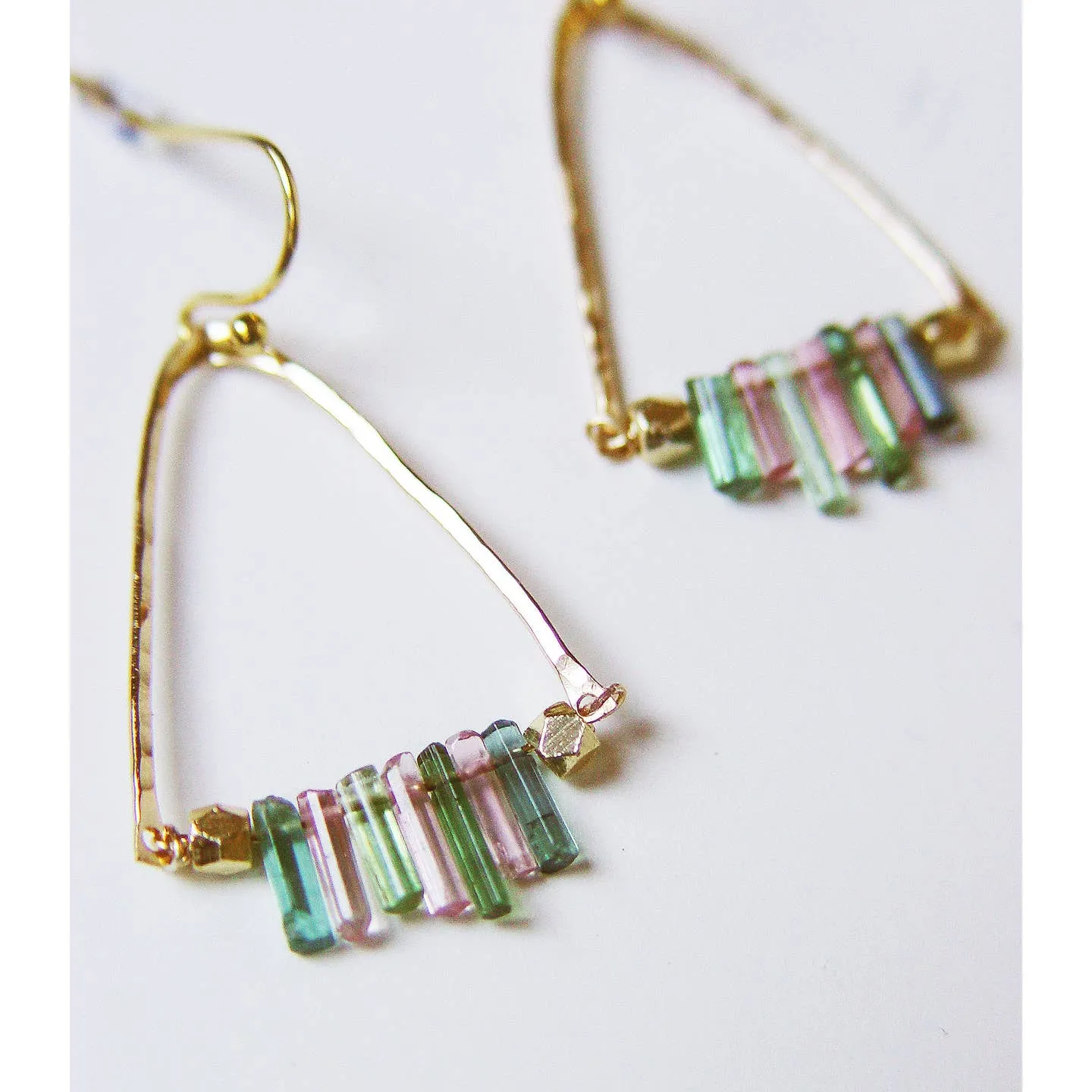 NEW! Watermelon Tourmaline 14k Gold Filled Dangle Earrings by Friedasophie