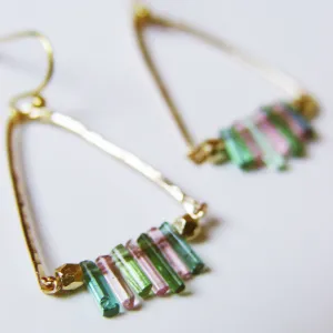 NEW! Watermelon Tourmaline 14k Gold Filled Dangle Earrings by Friedasophie