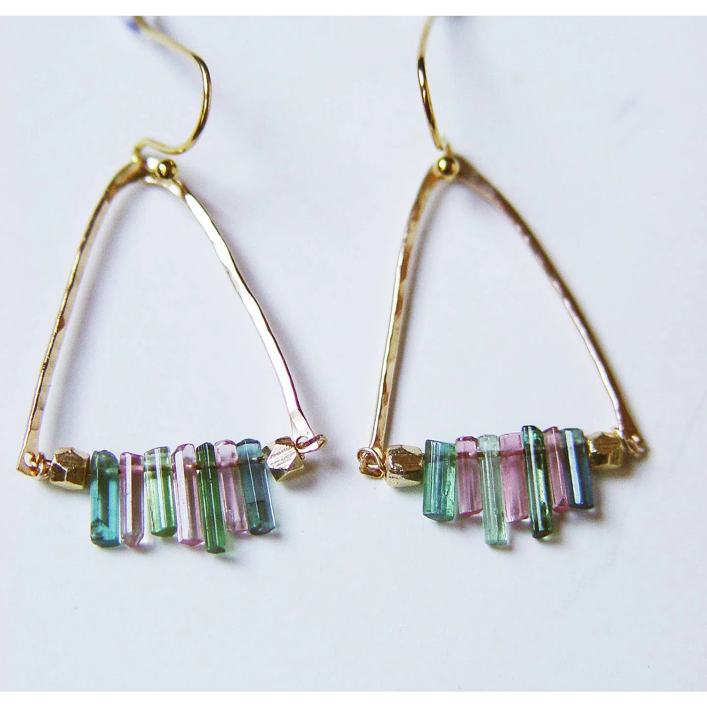 NEW! Watermelon Tourmaline 14k Gold Filled Dangle Earrings by Friedasophie