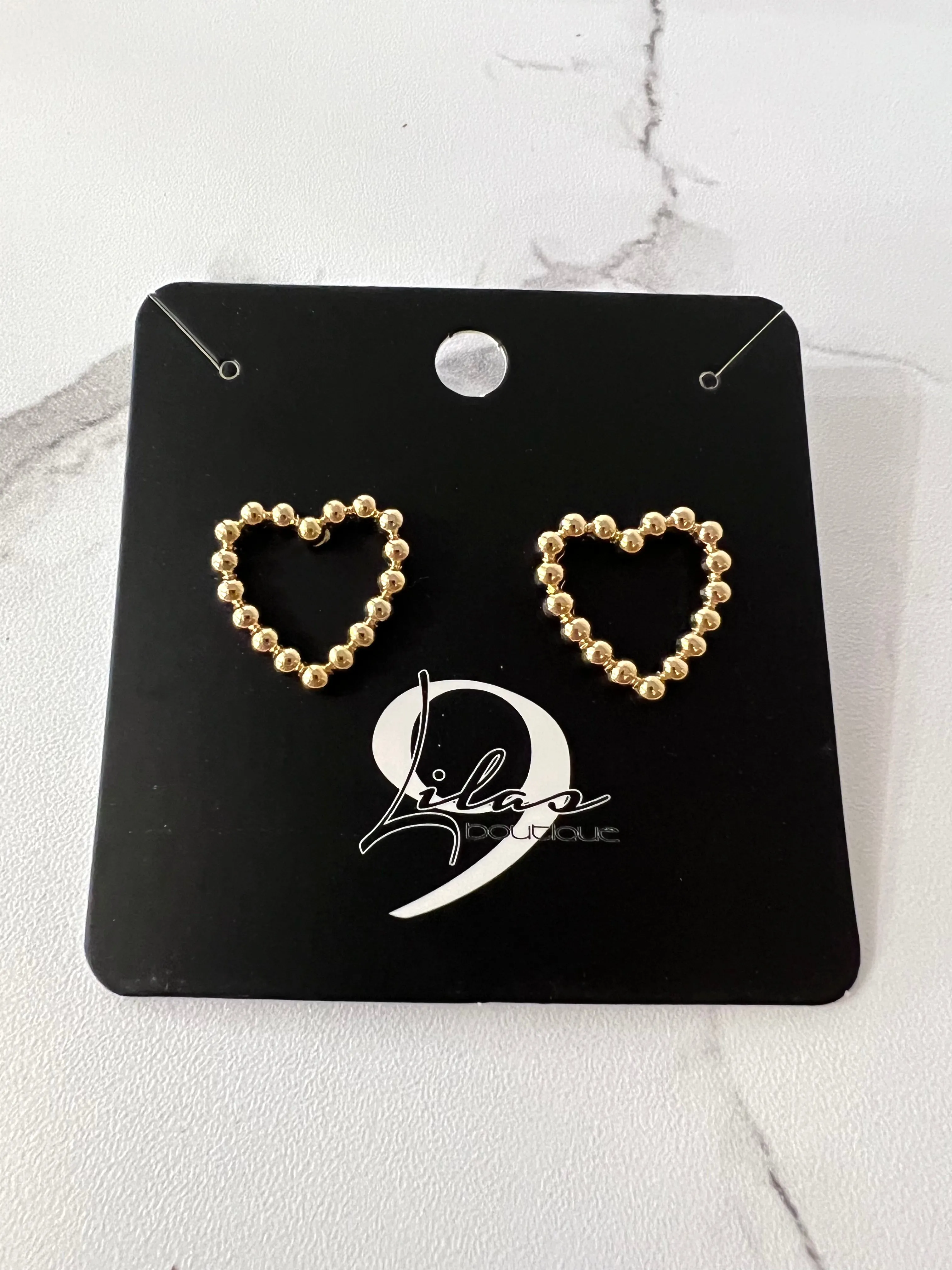 Open Heart Stud Earrings