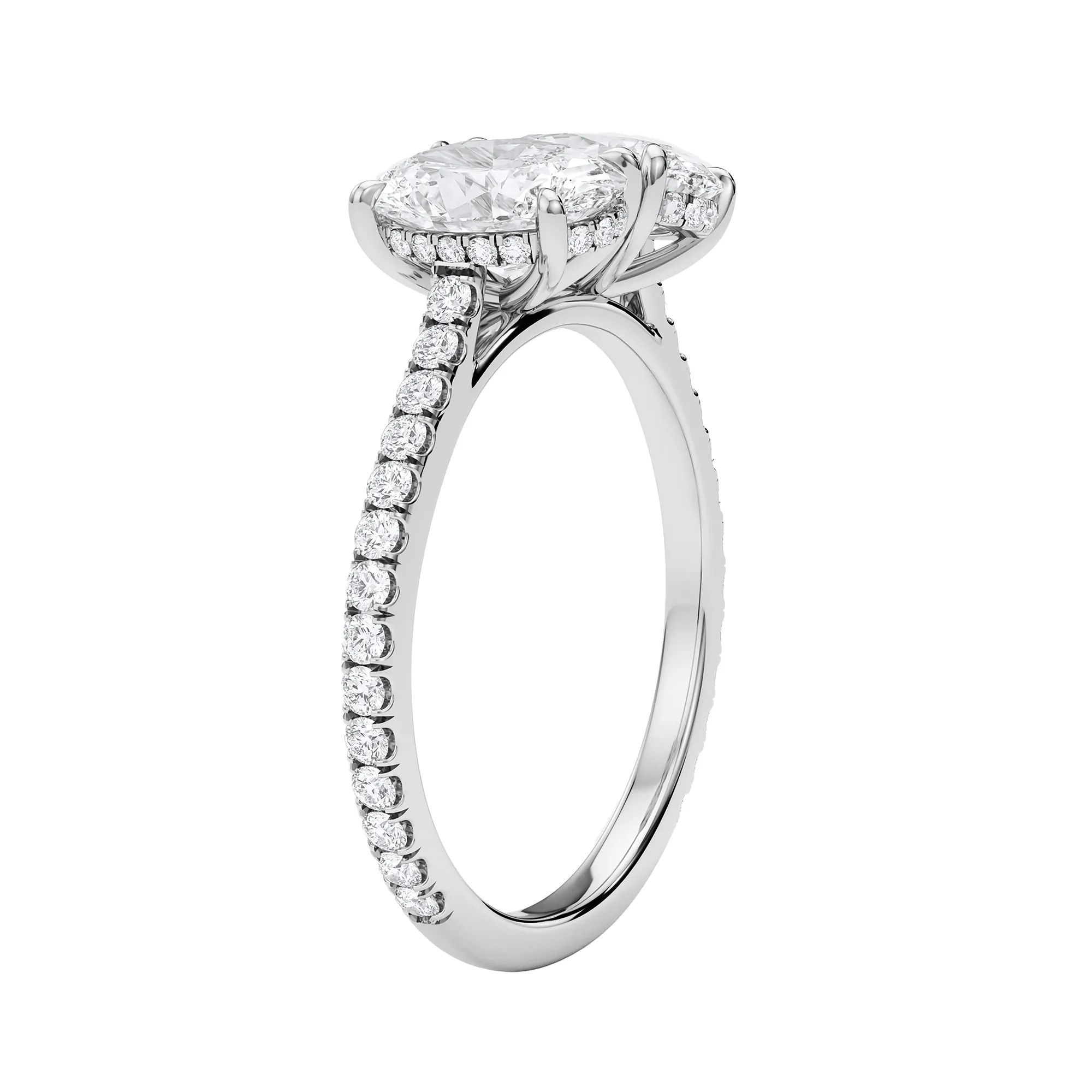 Oval Pave Twin Diamond Ring