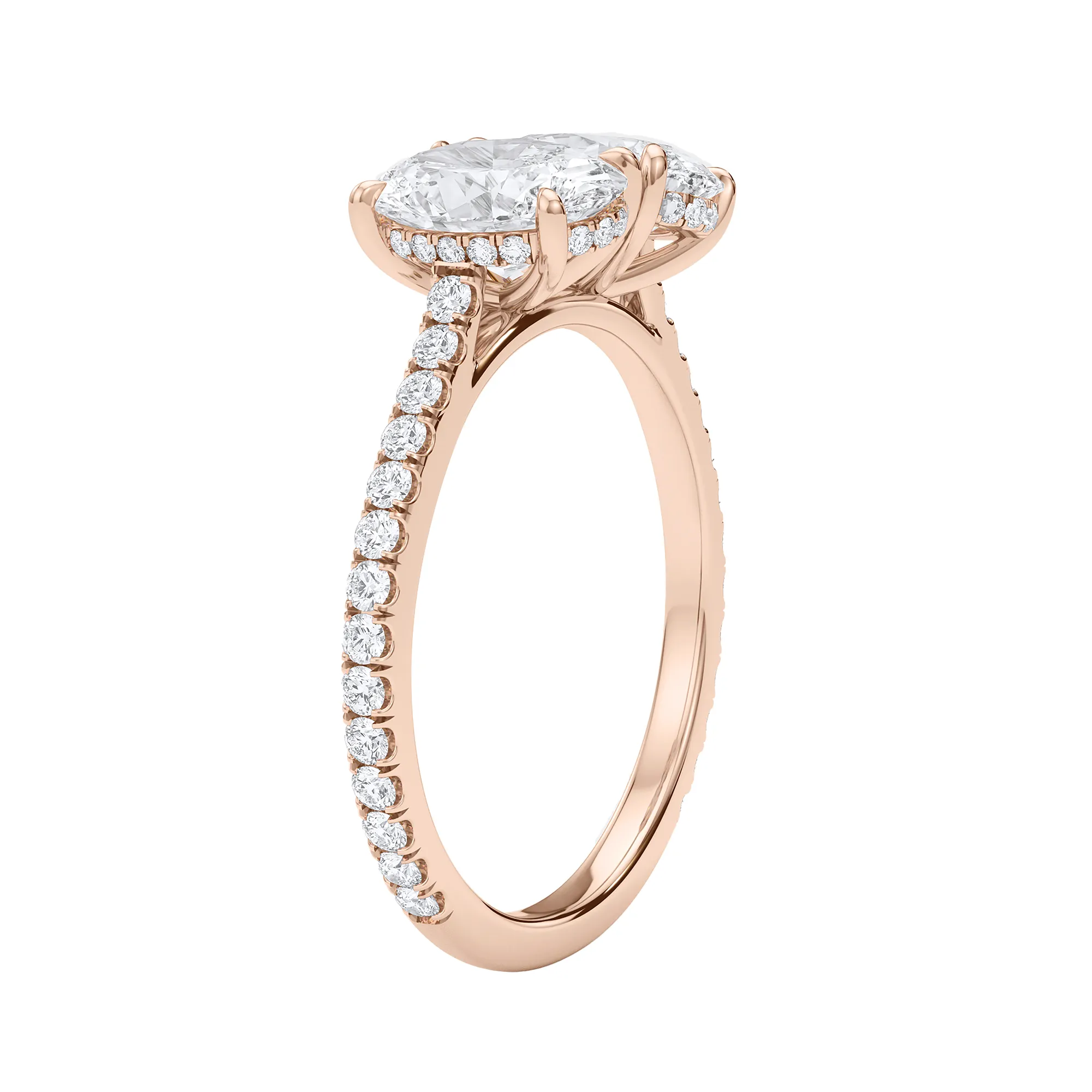 Oval Pave Twin Diamond Ring