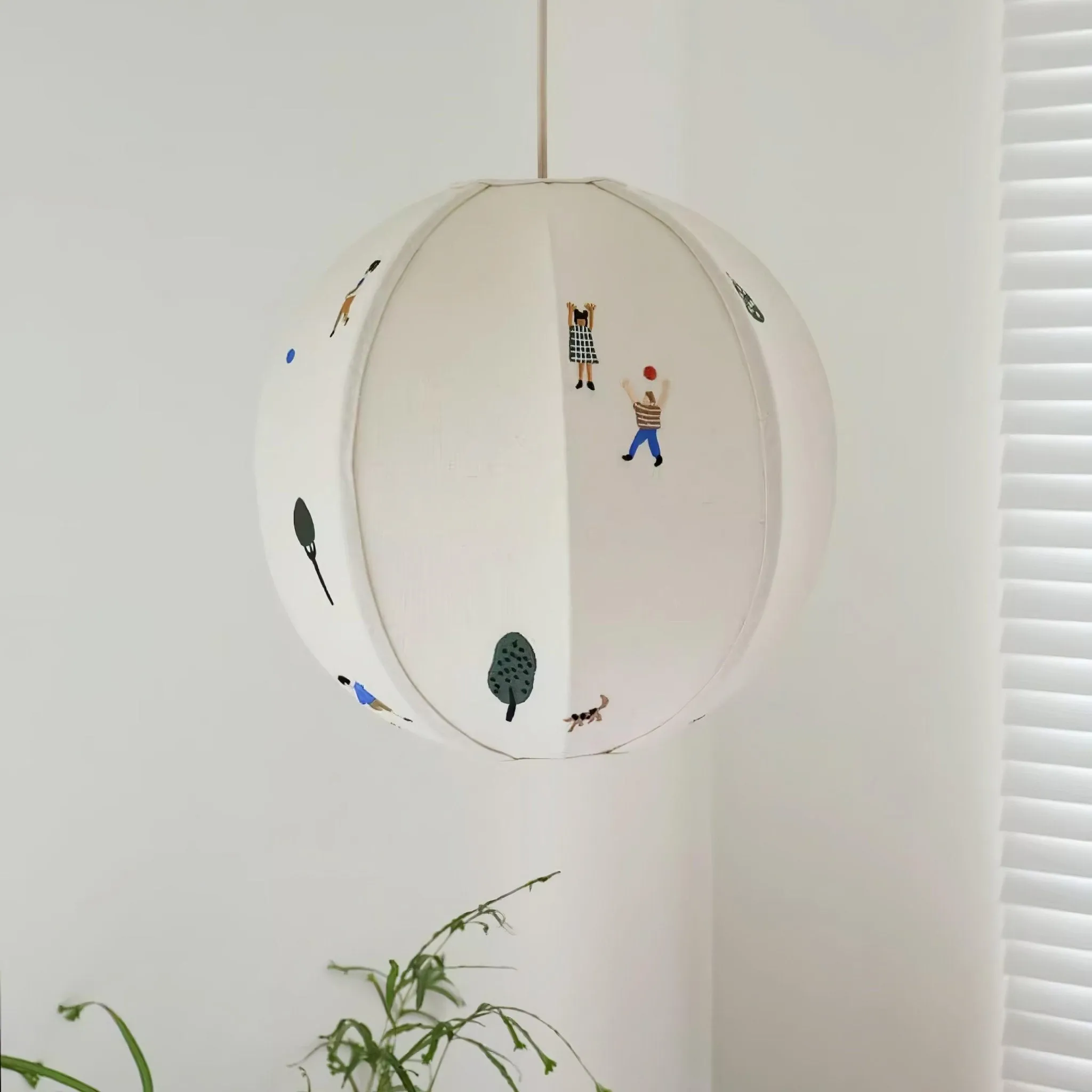 Park Embroidered Textile Pendant Lamp