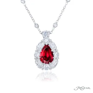 Pear Shape Ruby & Diamond Pendant