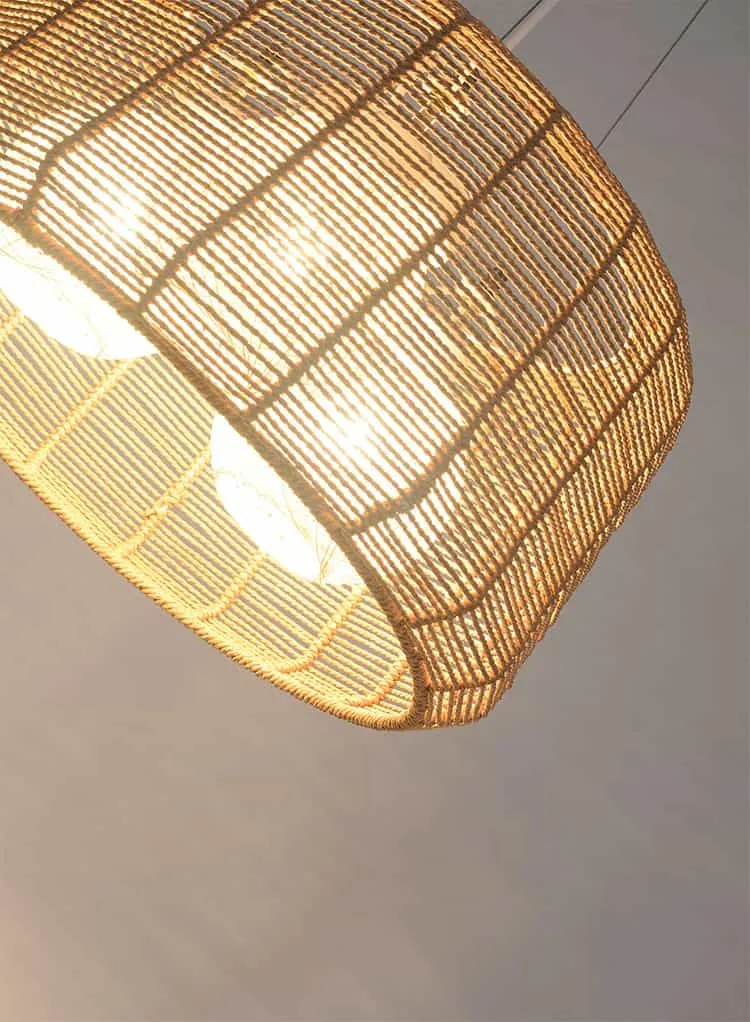 Rattatra Weaved Strings with Rattan Shade Pendant Lamp