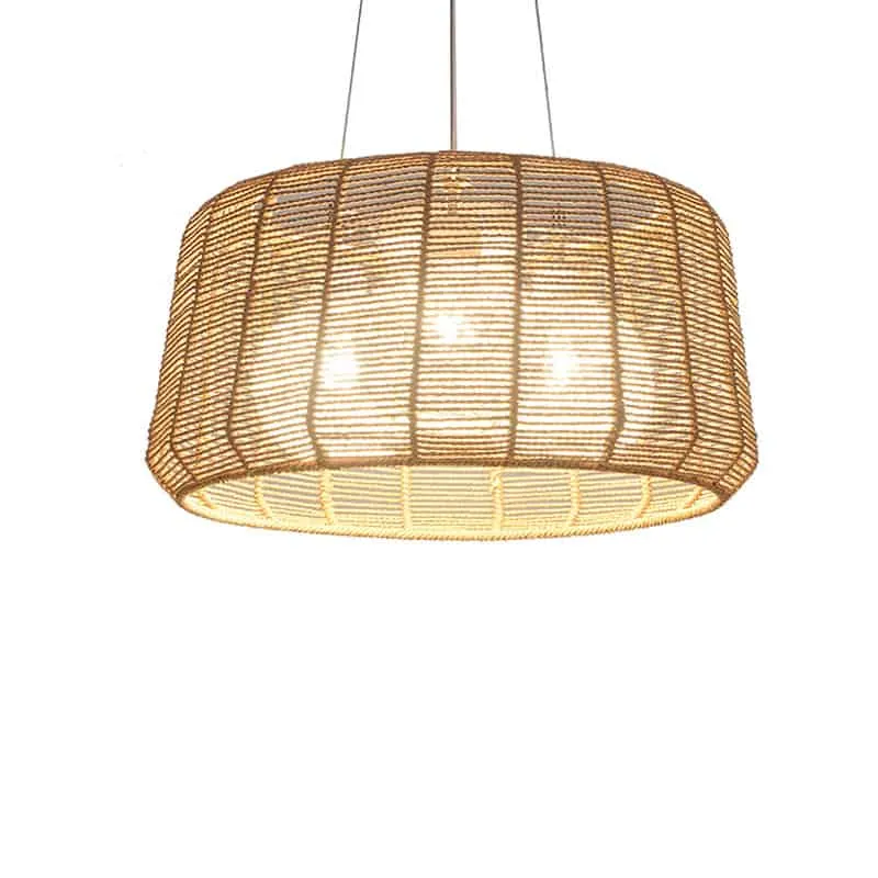 Rattatra Weaved Strings with Rattan Shade Pendant Lamp