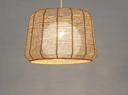 Rattatra Weaved Strings with Rattan Shade Pendant Lamp