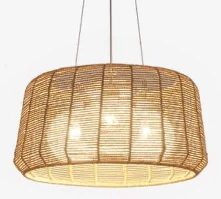 Rattatra Weaved Strings with Rattan Shade Pendant Lamp