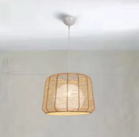 Rattatra Weaved Strings with Rattan Shade Pendant Lamp