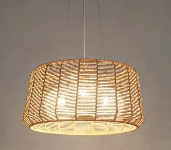 Rattatra Weaved Strings with Rattan Shade Pendant Lamp