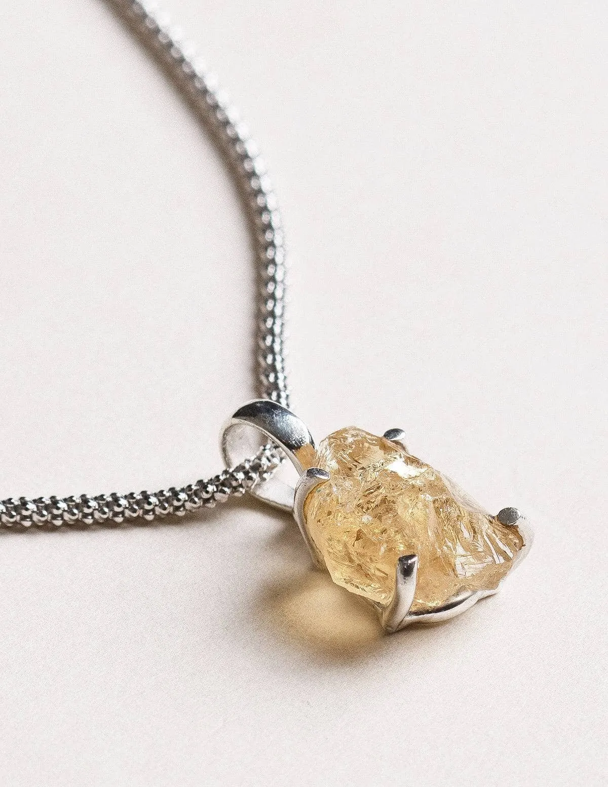 Raw Citrine Pendant Necklace