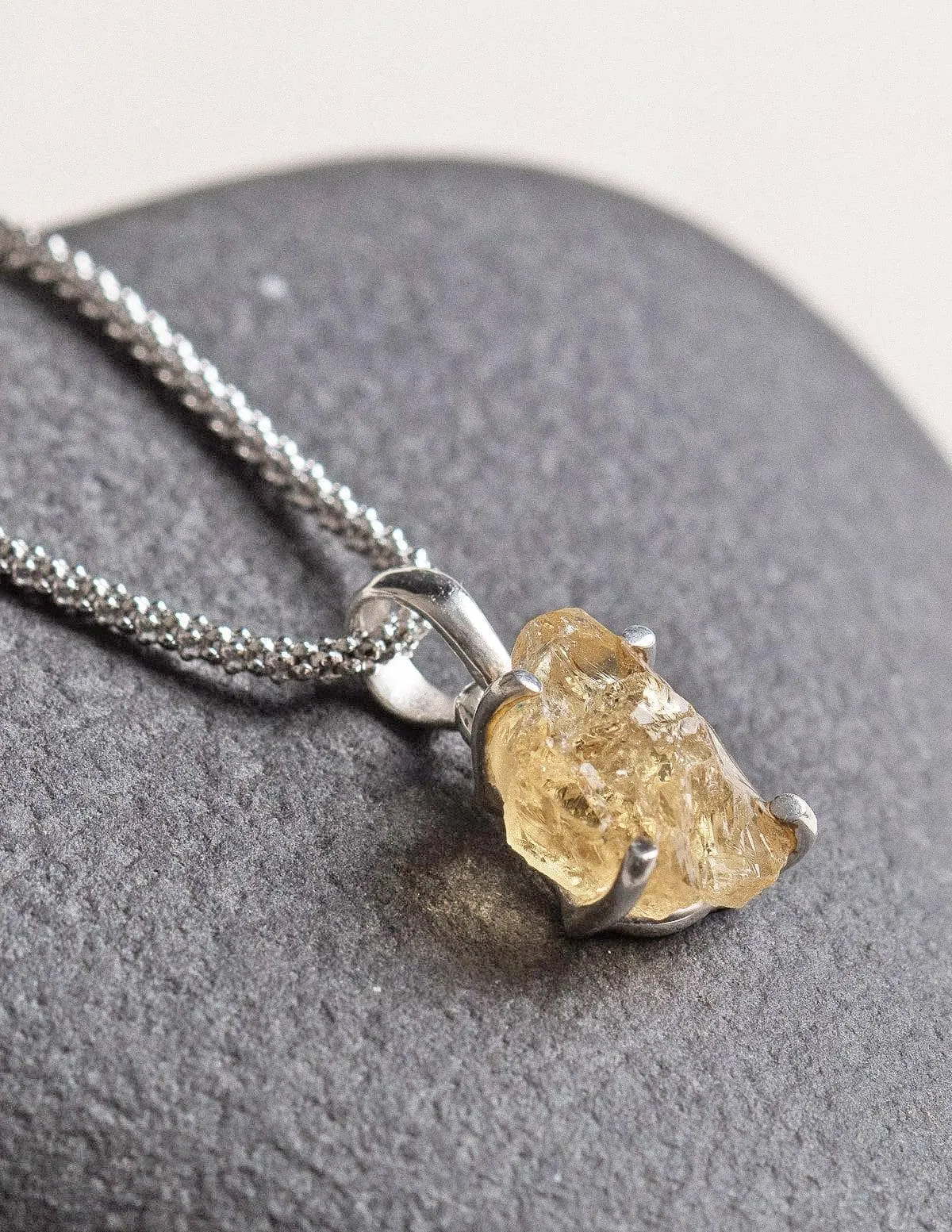 Raw Citrine Pendant Necklace