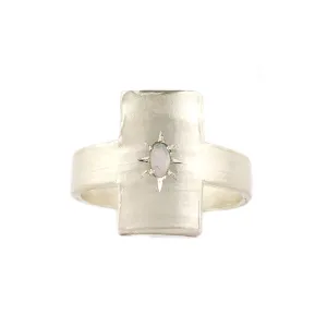 Rectangle Silver Opal Signet Ring - Nina Baker