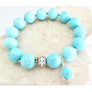 REVE Turquoise Chunky Beaded Sacred Charm Bracelet