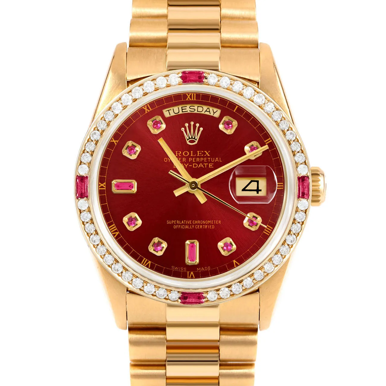 Rolex Day-Date 36mm | 18238-RED-RBY-AM-4RBY-PRS