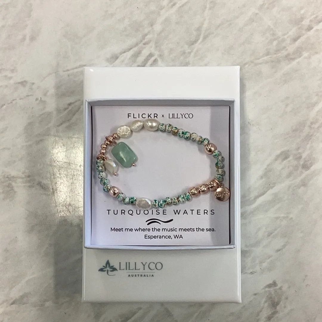 Rose Gold "Turquoise Waters" Bracelet - Flickr   Lillyco Branded (Esperance Beaches Inspired)**