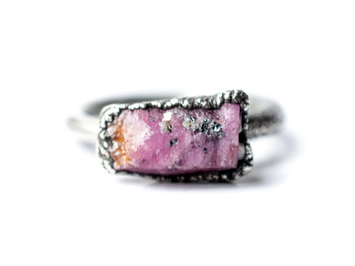 Rough ruby ring | Red ruby ring