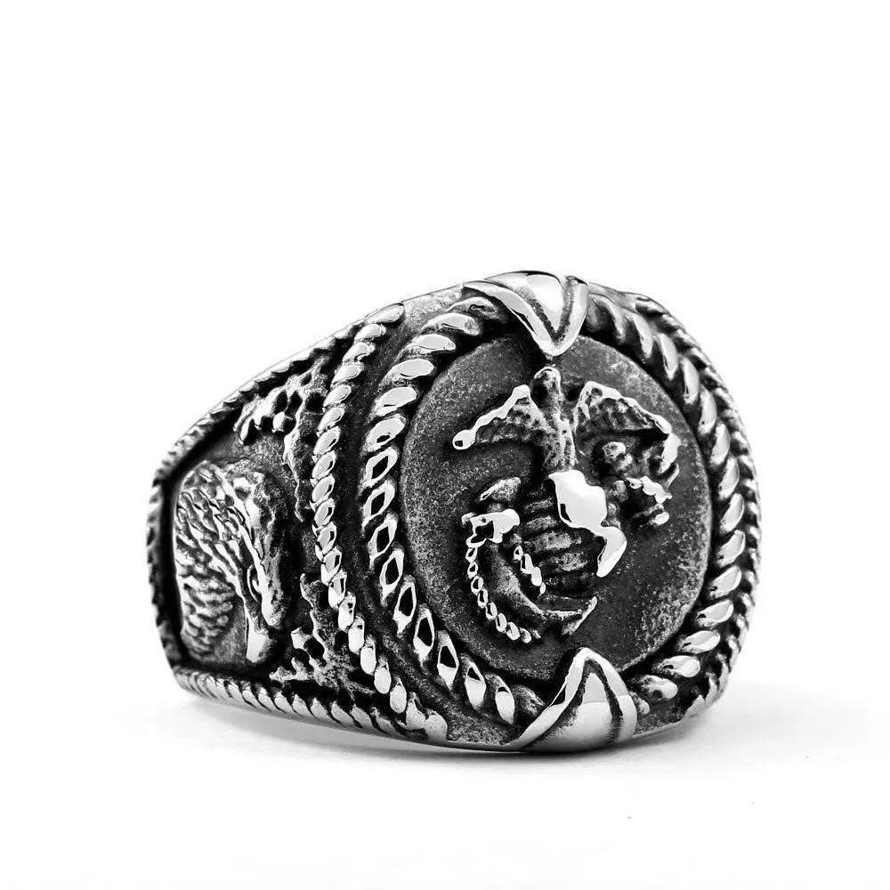 ROUND EGLE ROPE SIGNET RING