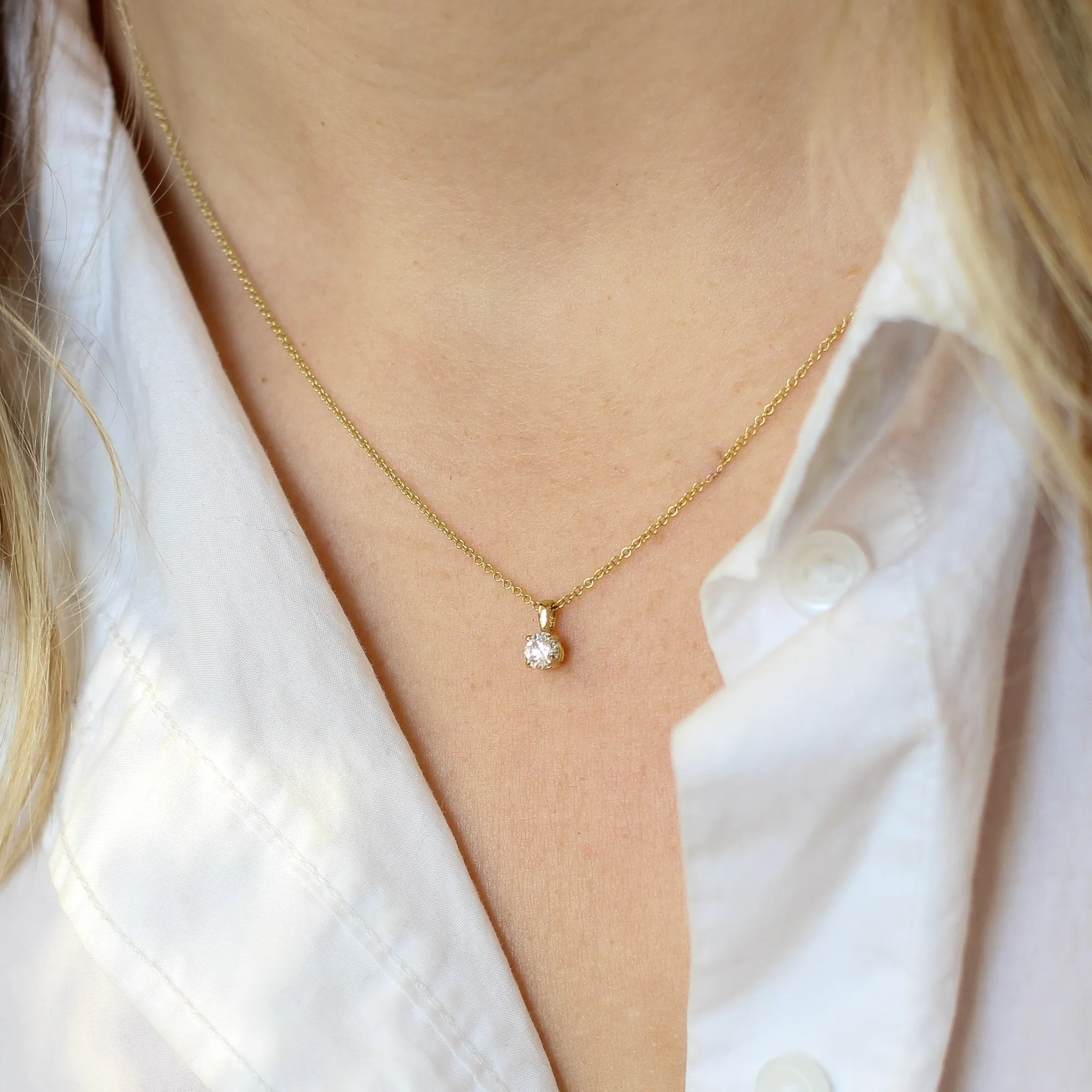 Round Lab Diamond Necklace