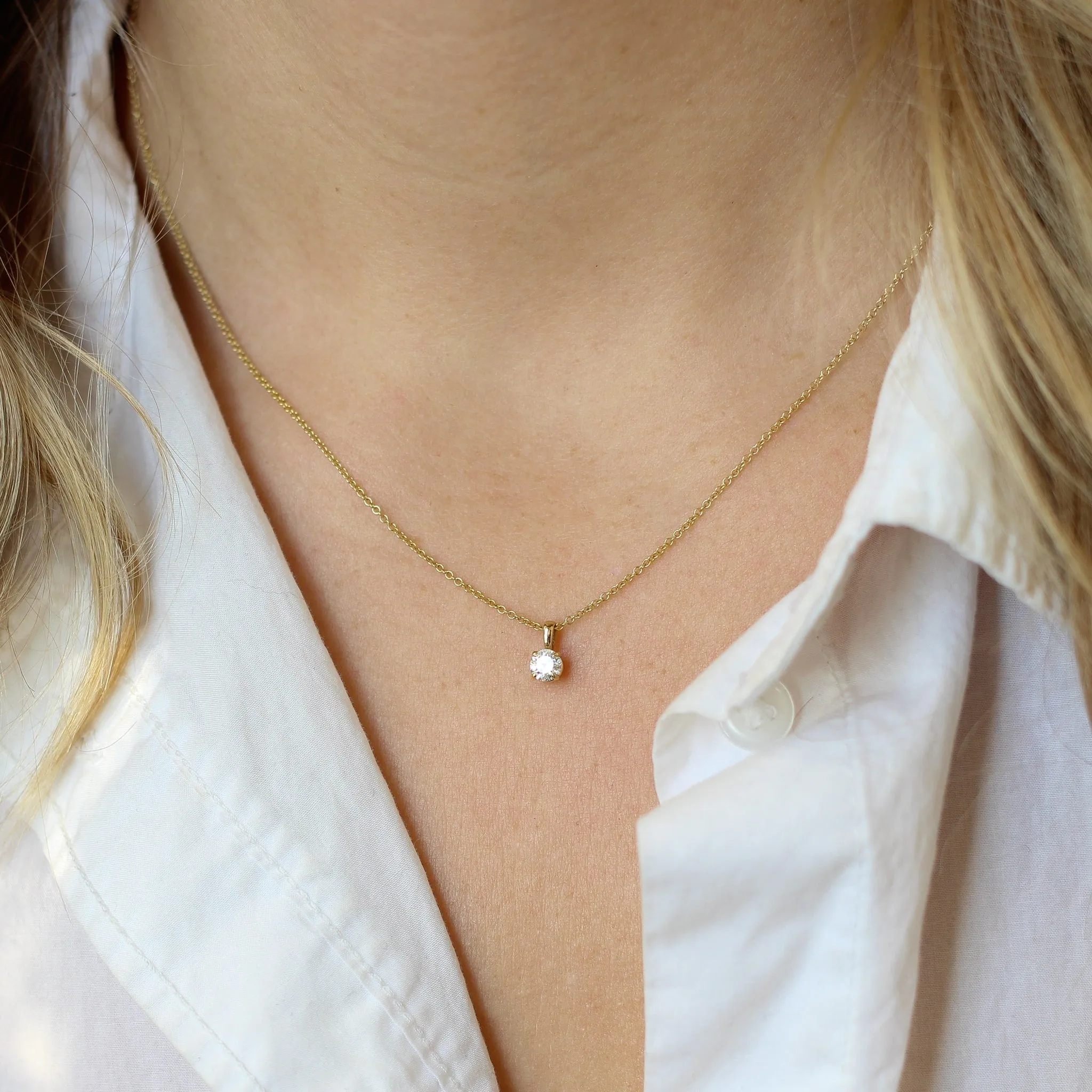 Round Lab Diamond Necklace