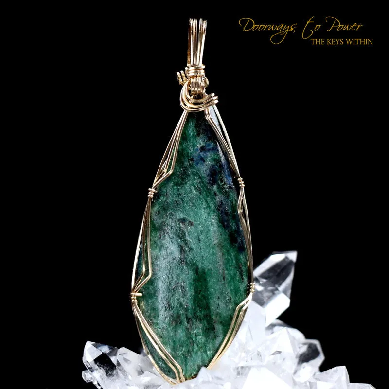 Ruby Fuchsite Crystal Pendant 14k