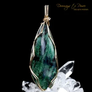 Ruby Fuchsite Crystal Pendant 14k