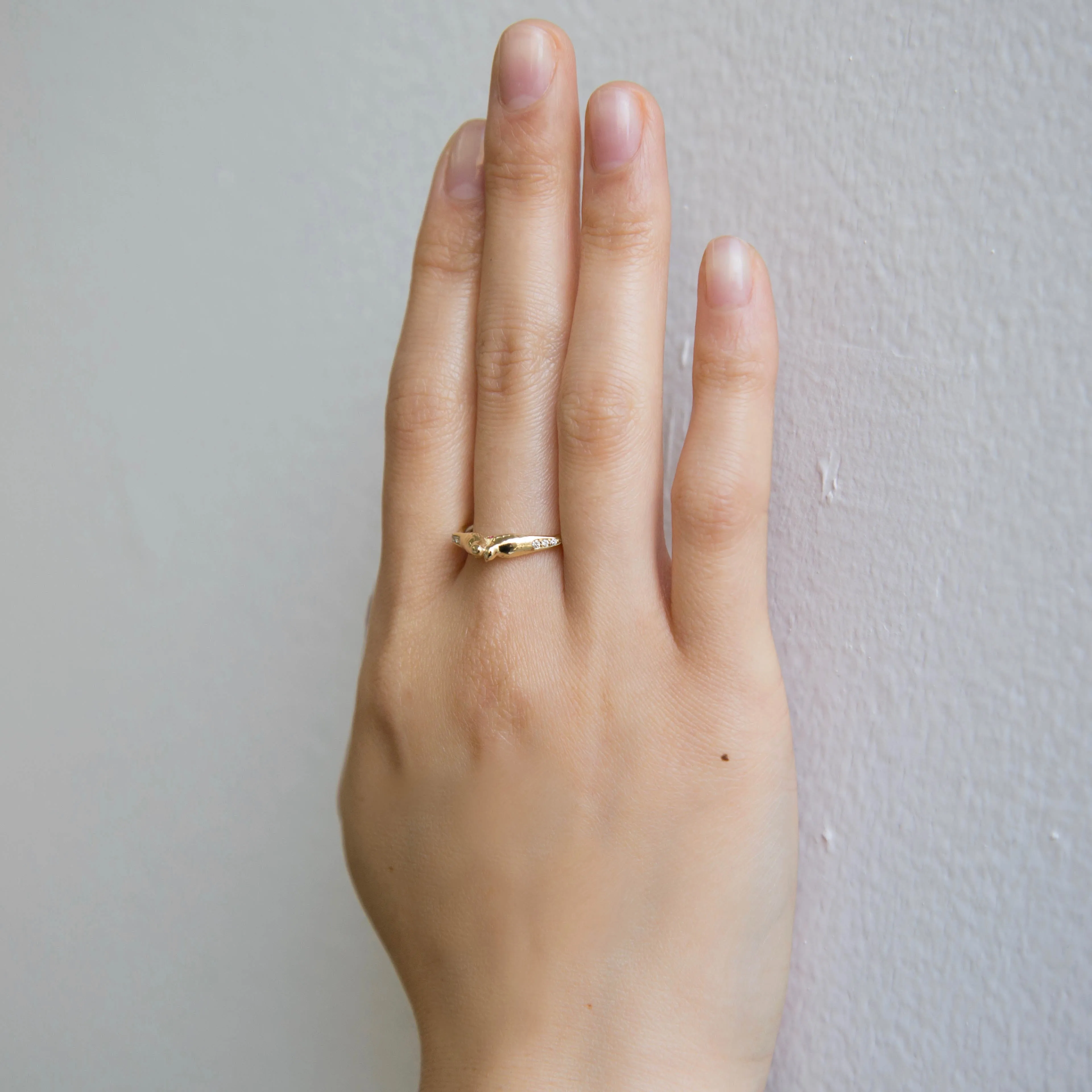 Ruby Hearts Lovebirds Ring