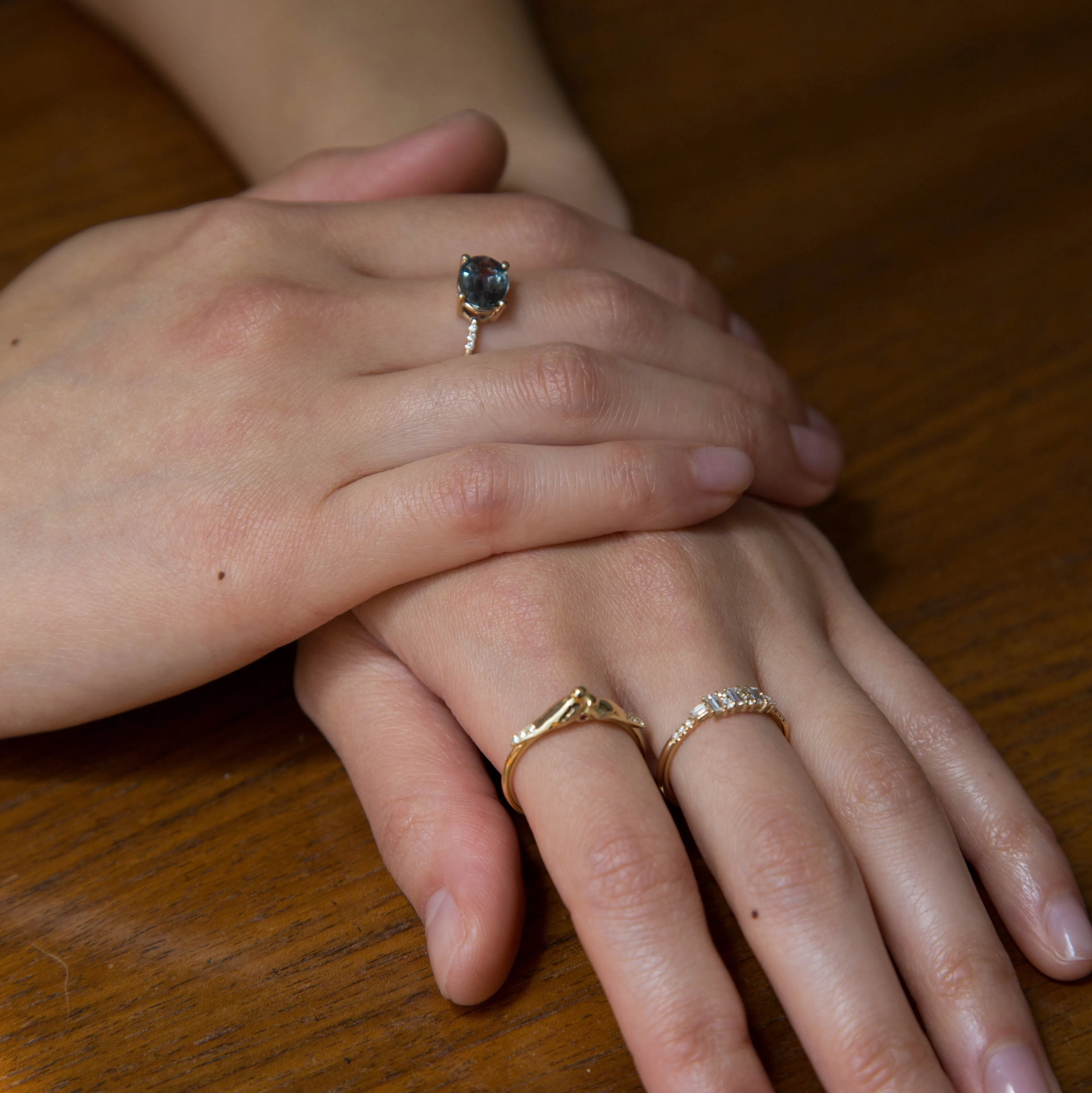 Ruby Hearts Lovebirds Ring