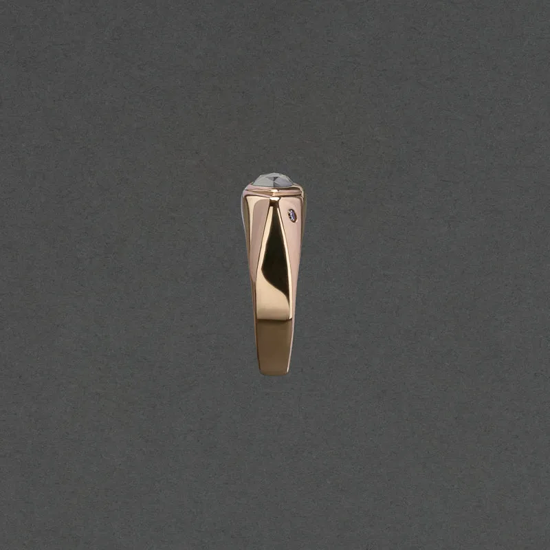 SALT & PEPPER MARQUISE DIAMOND SIGNET RING