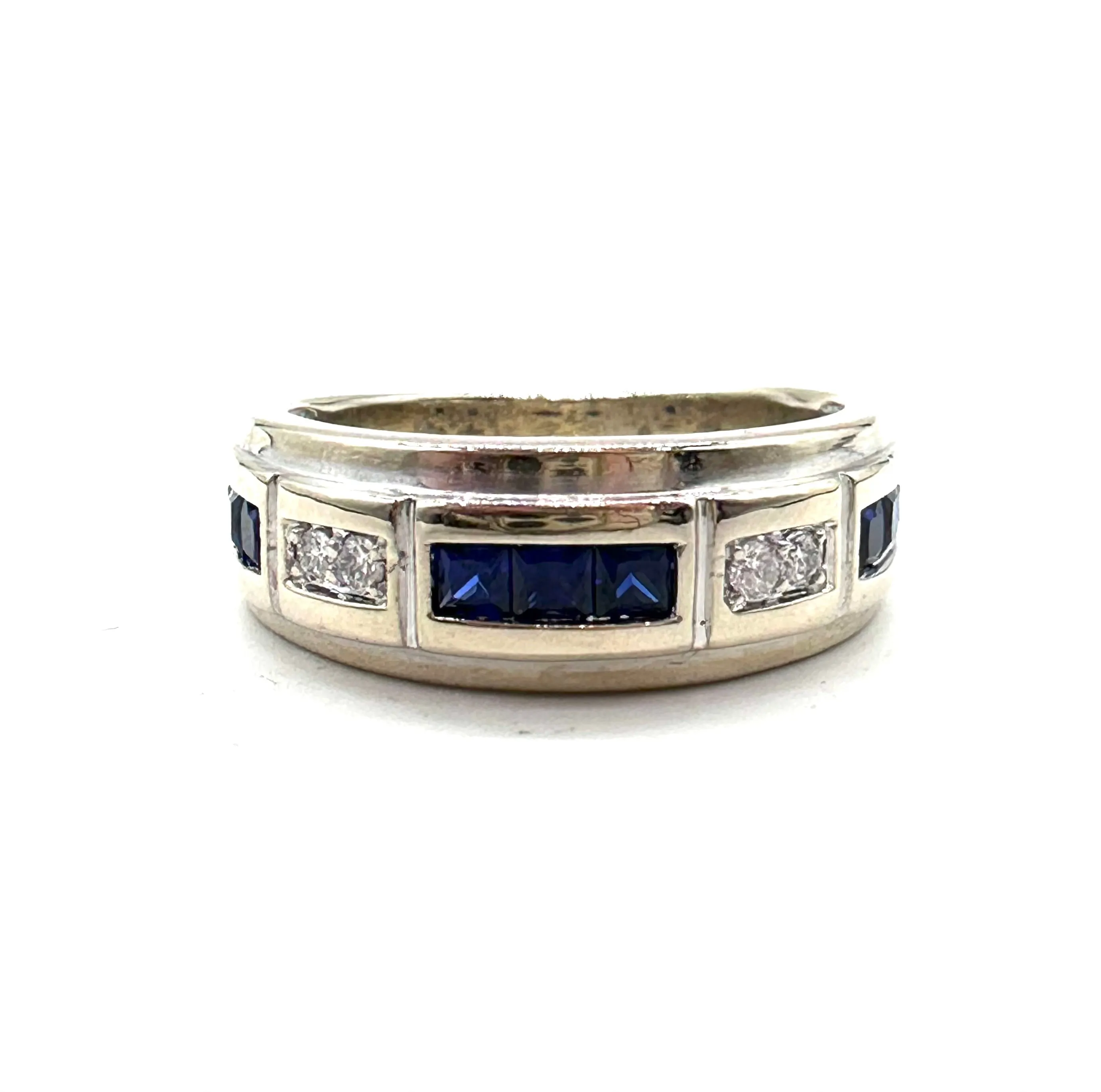 Sapphire and diamond band