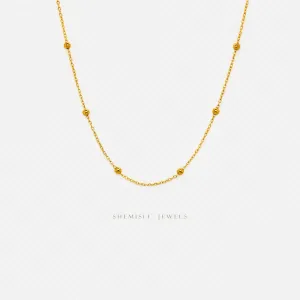 Satellite Chain Necklace, Beaded Necklace, Unisex, Gold, Silver  (15"   3") SHEMISLI - SN002