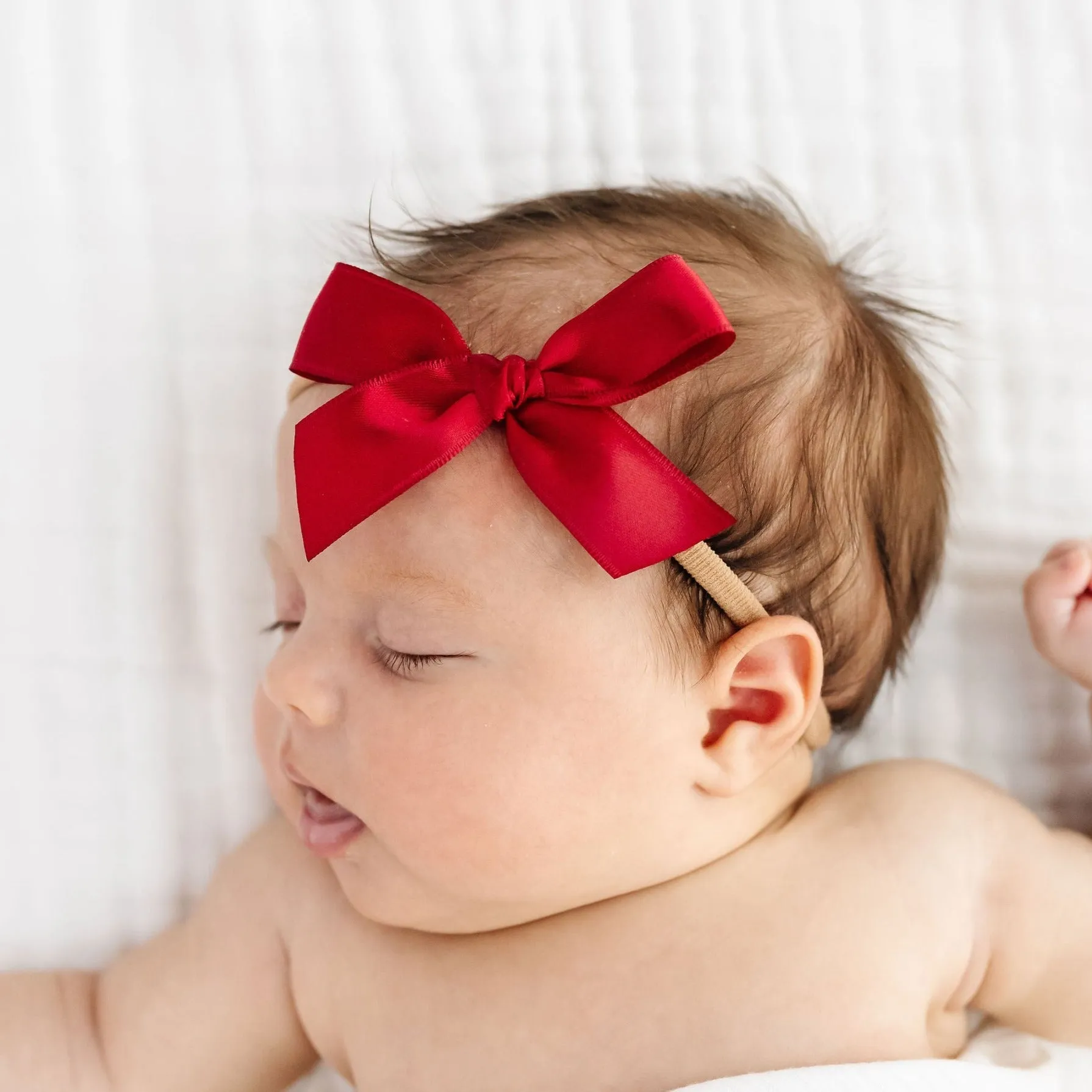 Satin Bow - Ruby Headband