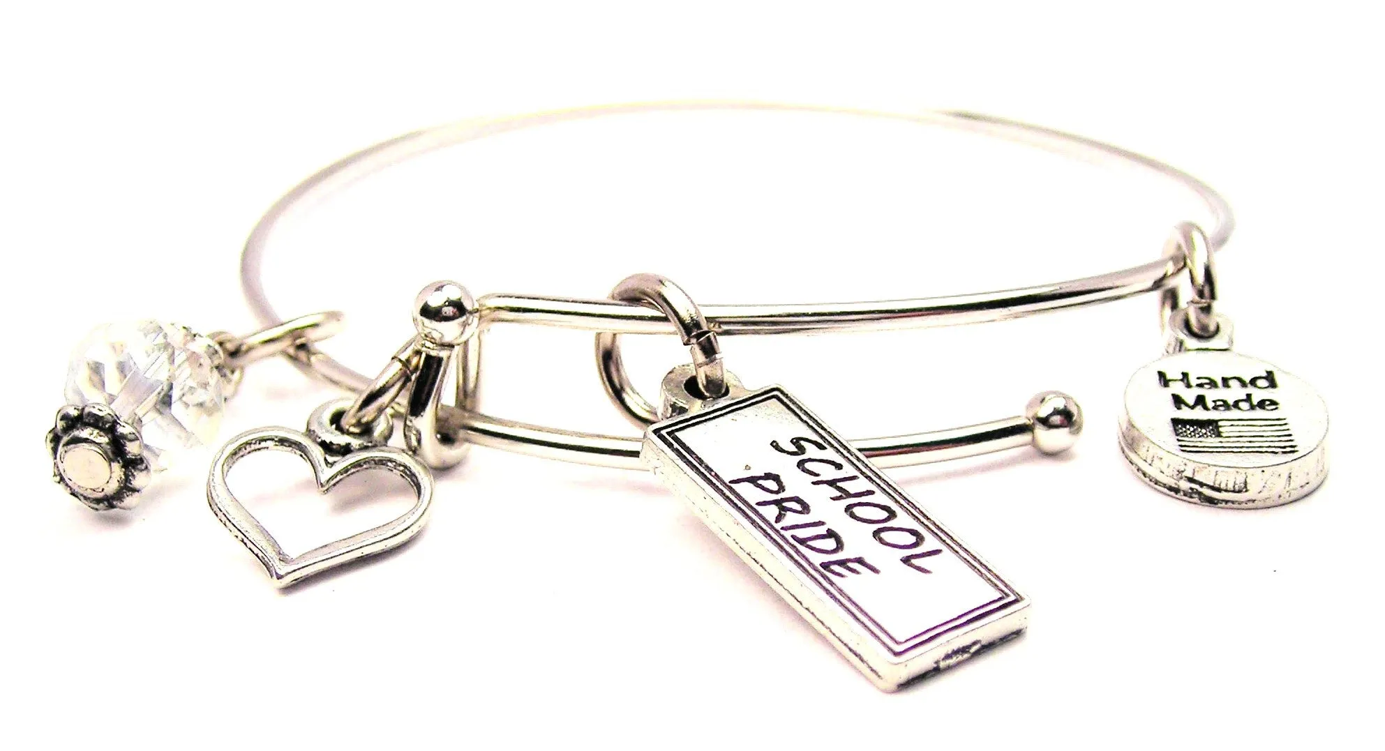 School Pride Tab Expandable Bangle Bracelet