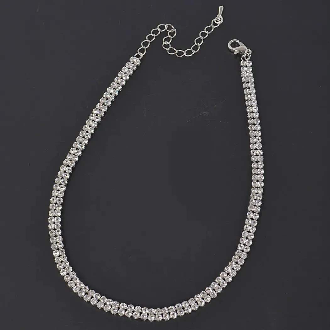 Shiny Silver Choker Necklace