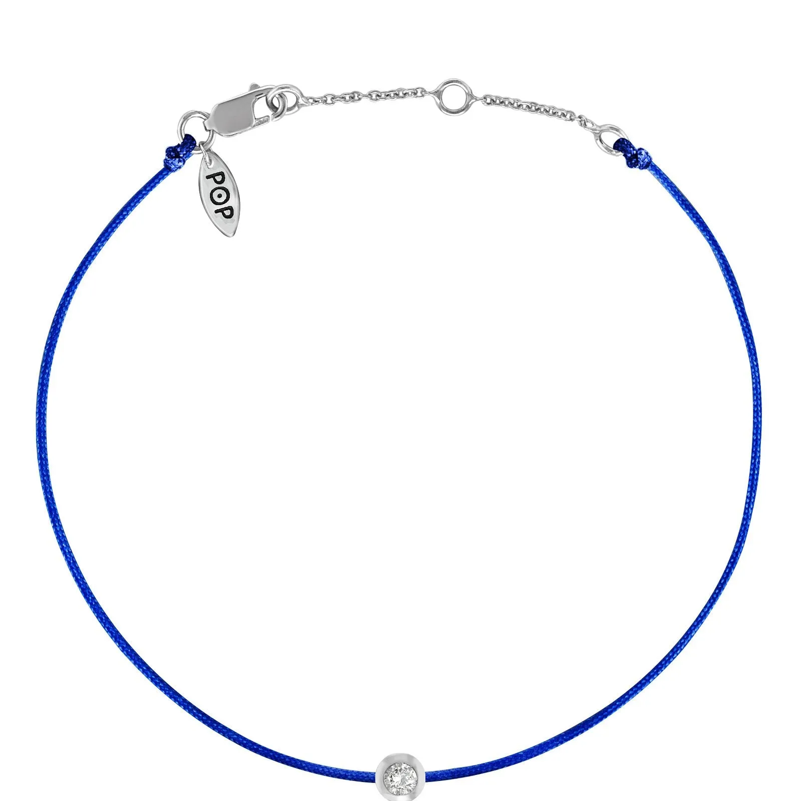 Silver Bezel - Cobalt Blue Cord Bracelet