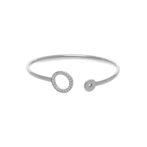 Silver Cassine CZ Bangle