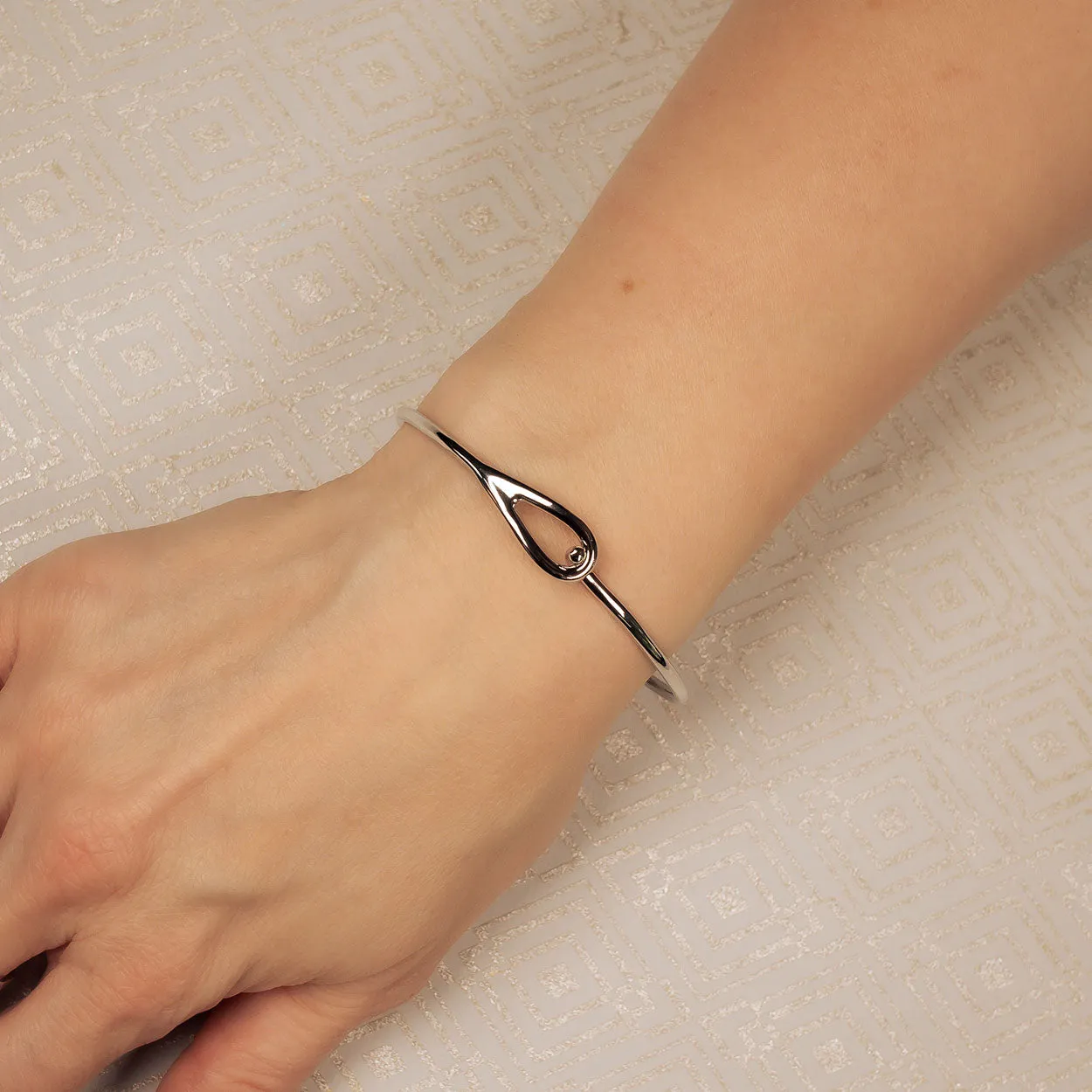 Silver Hook Bangle