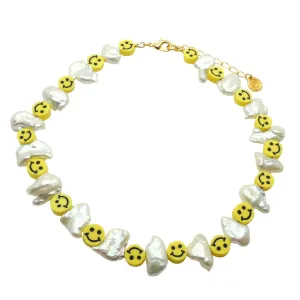 Smiley Charm Freshwater Pearl Choker