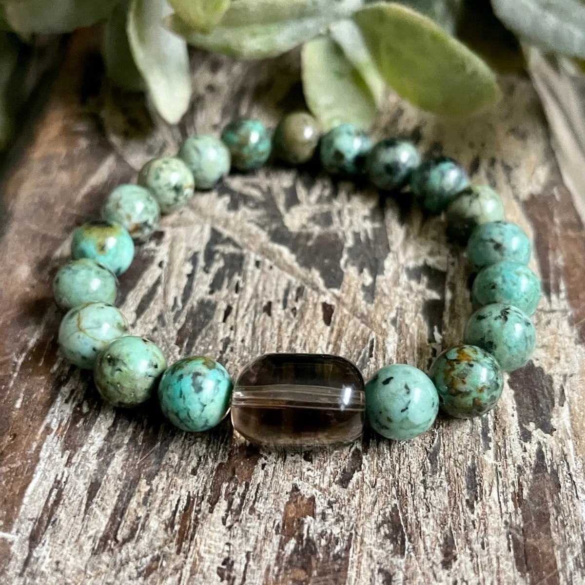 Smoky Quartz   African Turquoise