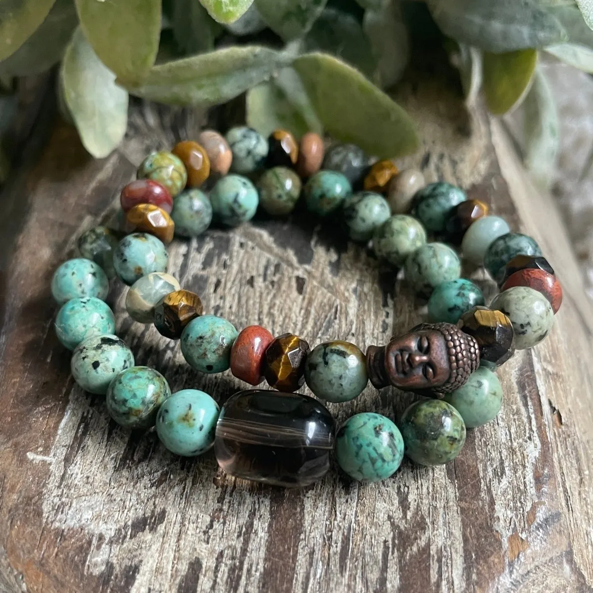 Smoky Quartz   African Turquoise