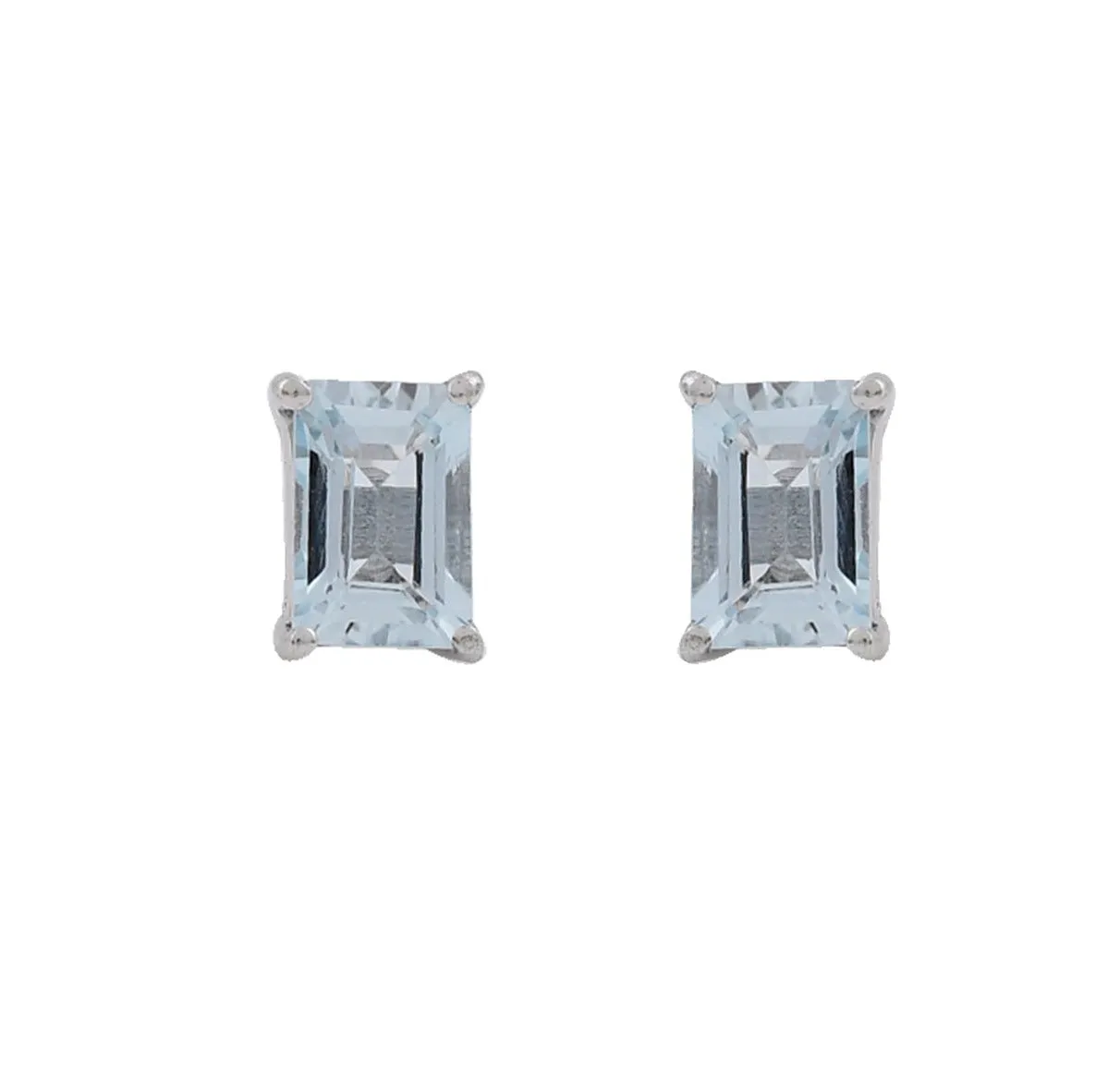 Solitaire Aquamarine Studs Earrings