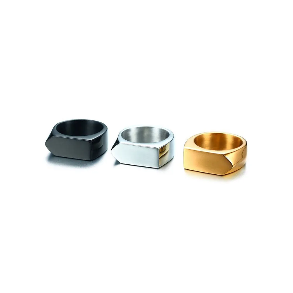 SQUARE BAND SIGNET RING