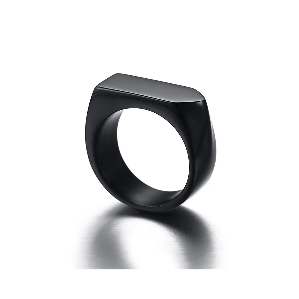 SQUARE BAND SIGNET RING